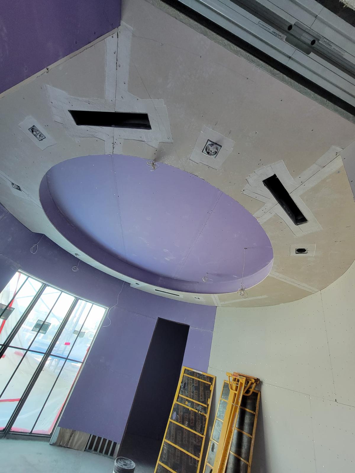 Circular drywall ceiling installation