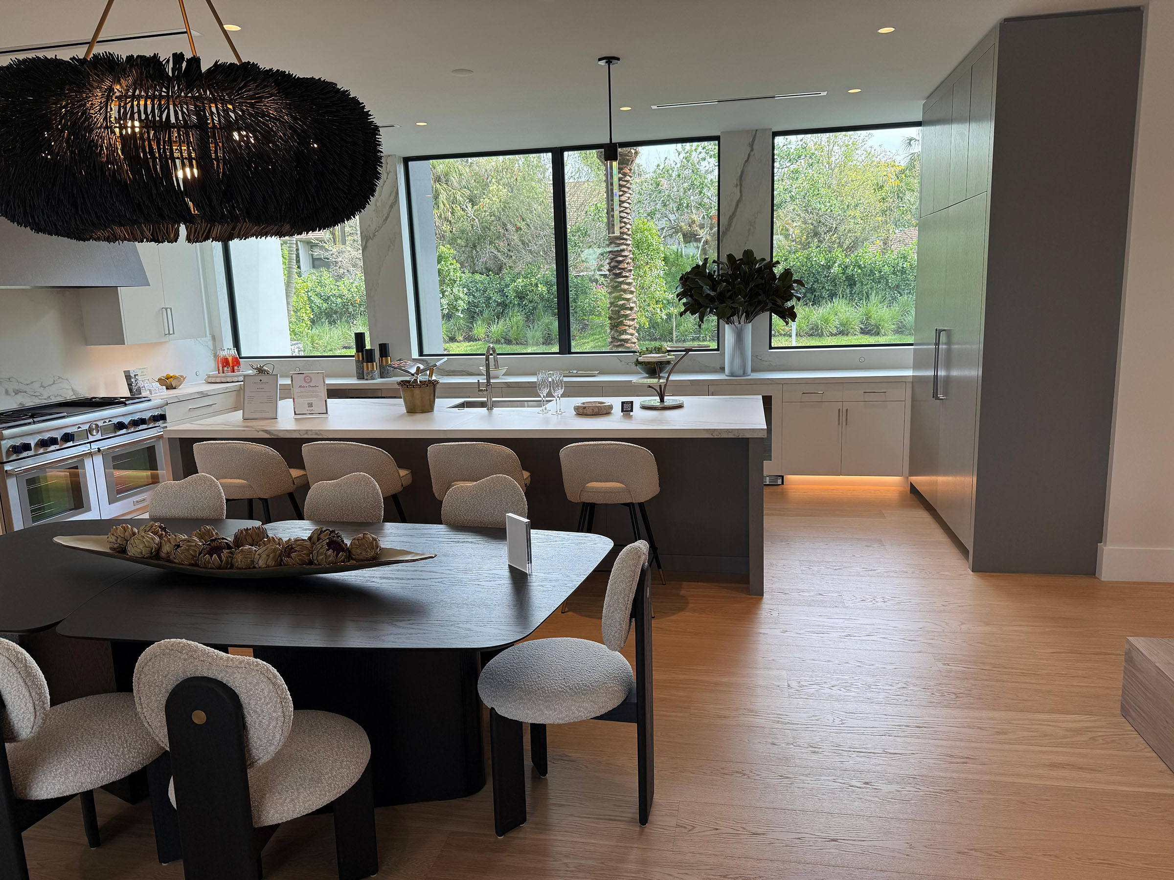 Luxury open kitchen and dining room — completed